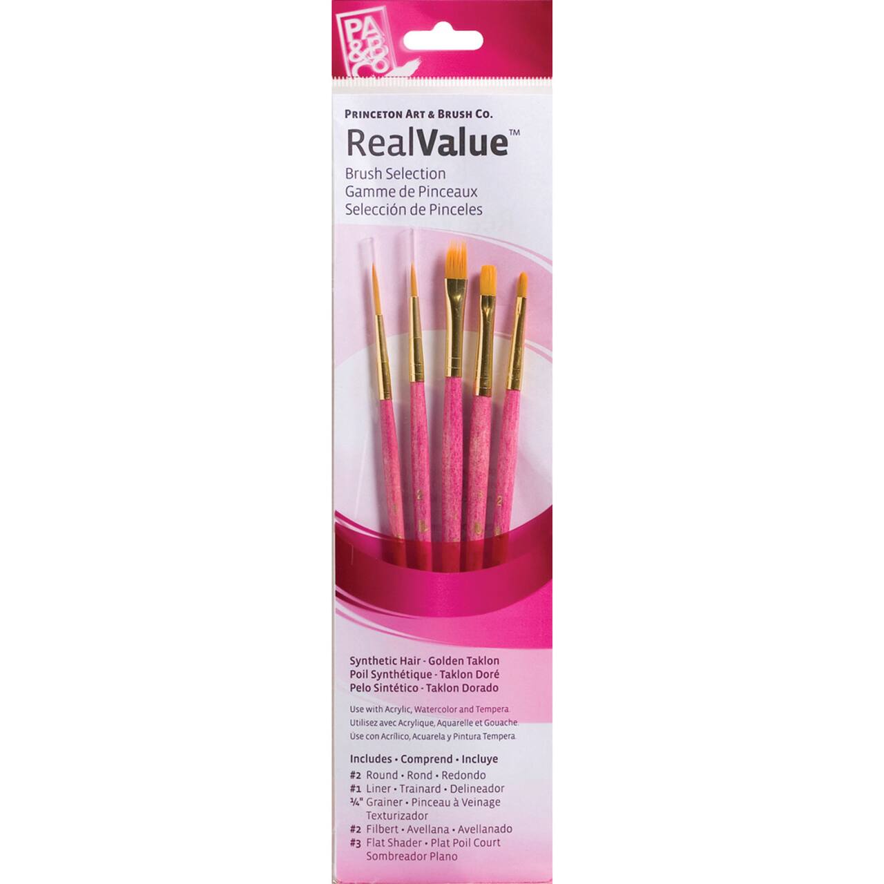 Princeton™ RealValue™ Golden Taklon 5 Piece Brush Set